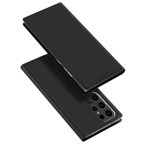 DUX DUCIS Skin Pro Series For Samsung Galaxy S24 Ultra Leather Stand Cover Card Holder (Non-magnetic) - Black - 1