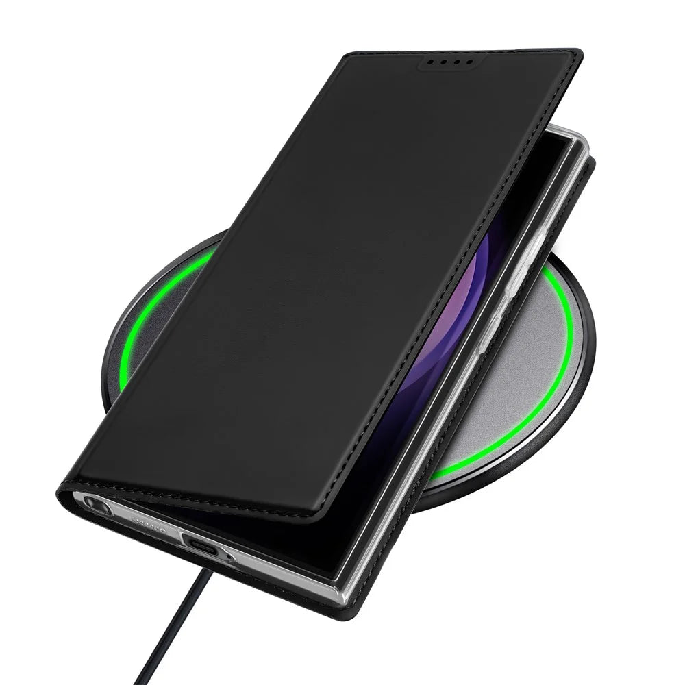 DUX DUCIS Skin Pro Series For Samsung Galaxy S24 Ultra Leather Stand Cover Card Holder (Non-magnetic) - Black - 5