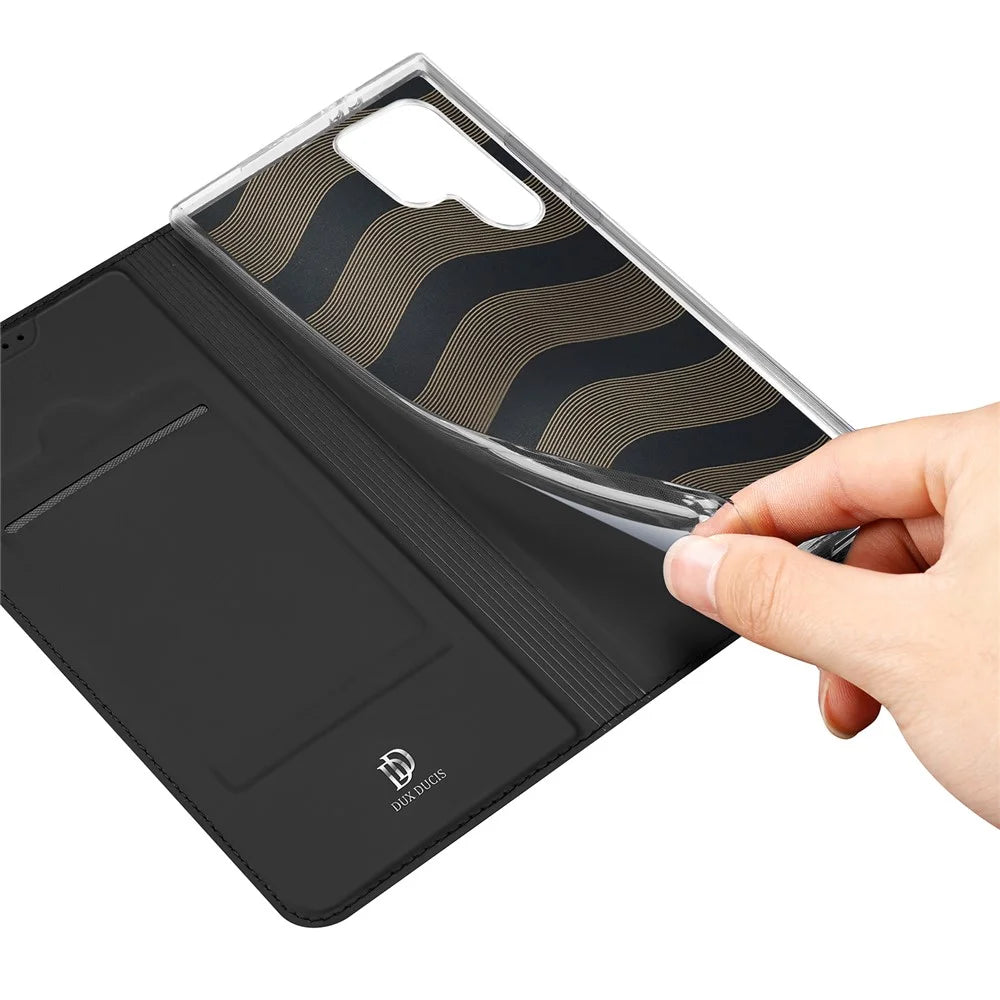 DUX DUCIS Skin Pro Series For Samsung Galaxy S24 Ultra Leather Stand Cover Card Holder (Non-magnetic) - Black - 6