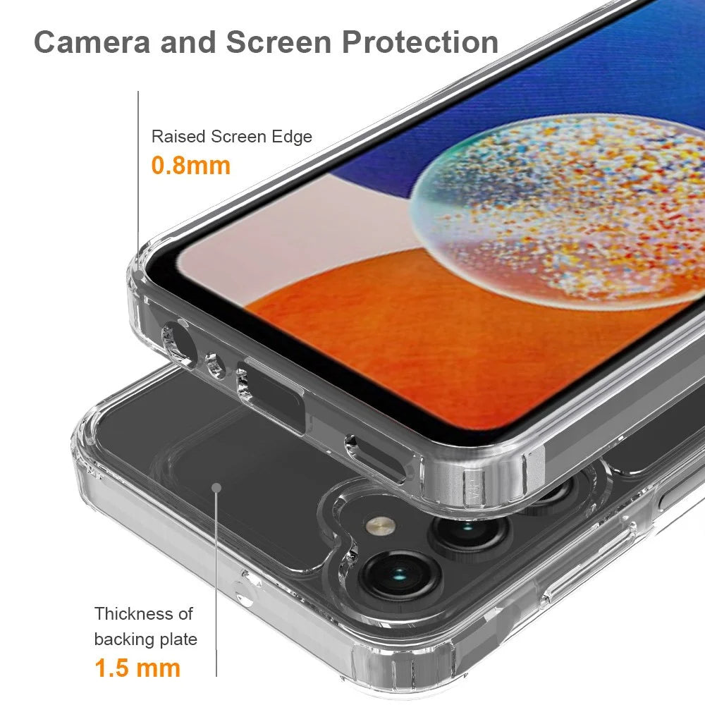 For Samsung Galaxy A15 4G / 5G HD Transparent Cell Phone Case Acrylic + TPU Hybrid Phone Cover - 4