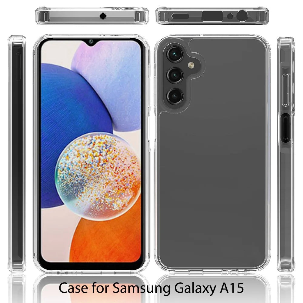 For Samsung Galaxy A15 4G / 5G HD Transparent Cell Phone Case Acrylic + TPU Hybrid Phone Cover - 6