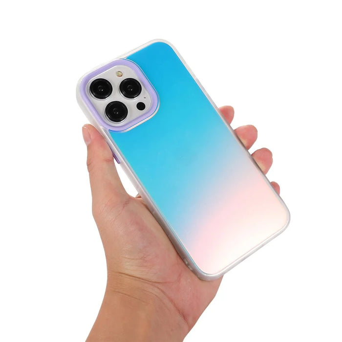 For iPhone 15 Pro Max Case PC+TPU Phone Protector Anti-drop Laser Matte Protective Cover - Light Pink - 3