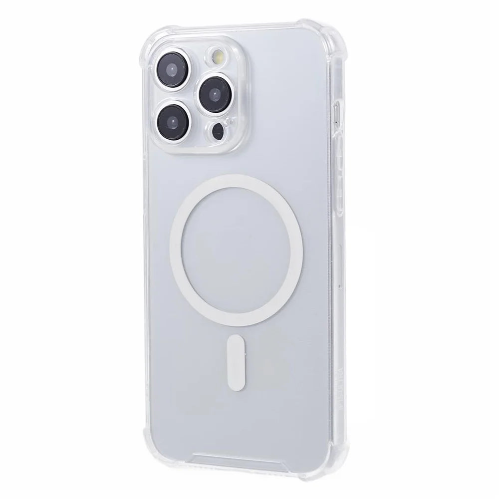For iPhone 15 Pro Max TPU Case Reinforced Corner Phone Cover Compatible with MagSafe - Transparent - 1