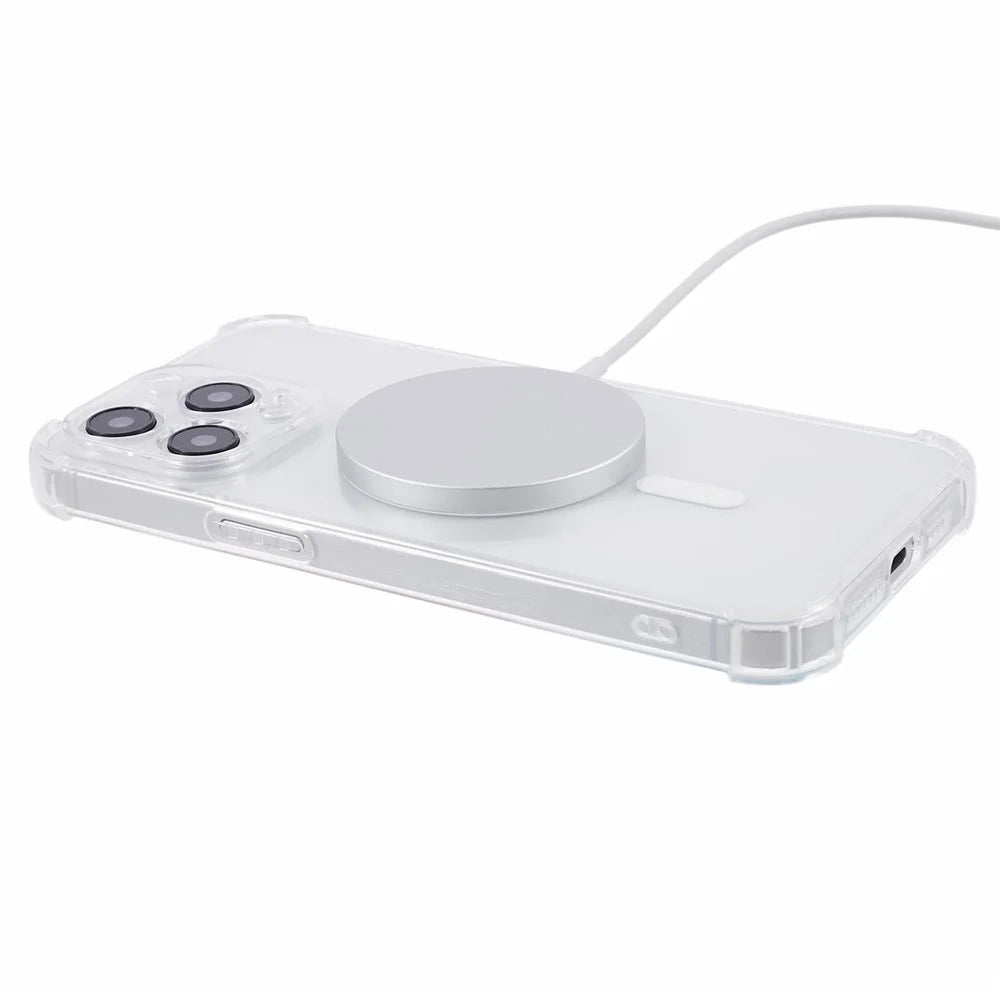 For iPhone 15 Pro Max TPU Case Reinforced Corner Phone Cover Compatible with MagSafe - Transparent - 4