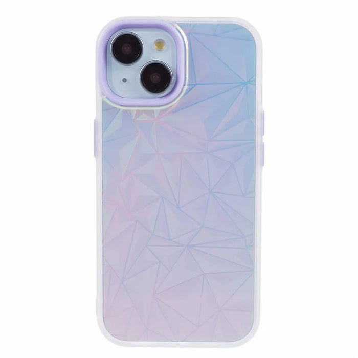 For iPhone 14 TPU+PC Phone Case Laser Diamond Texture Anti-drop Cover - Purple - 3