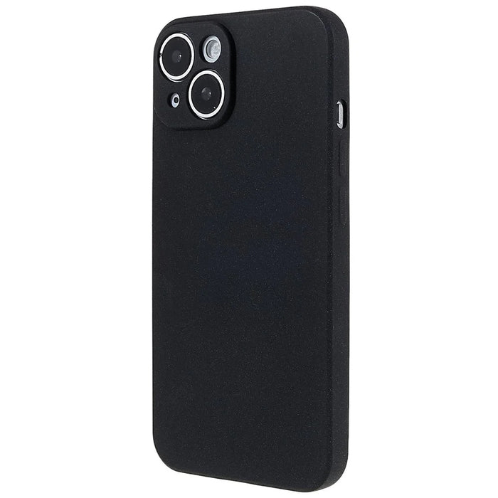 For iPhone 15 TPU Case Anti-scratch Double-Sided Matte Phone Back Cover - Black - 2