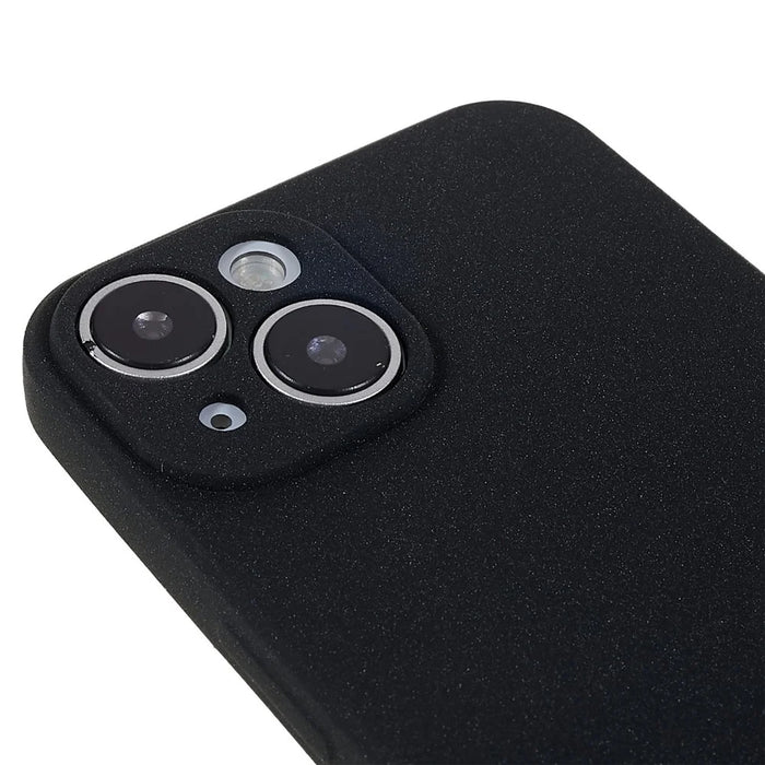 For iPhone 15 TPU Case Anti-scratch Double-Sided Matte Phone Back Cover - Black - 7