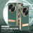 For OnePlus Open Case Litchi Texture Leather+PC Phone Kickstand Cover with Tempered Glass Film - Green - 4