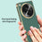 For OnePlus Open Case Litchi Texture Leather+PC Phone Kickstand Cover with Tempered Glass Film - Green - 5