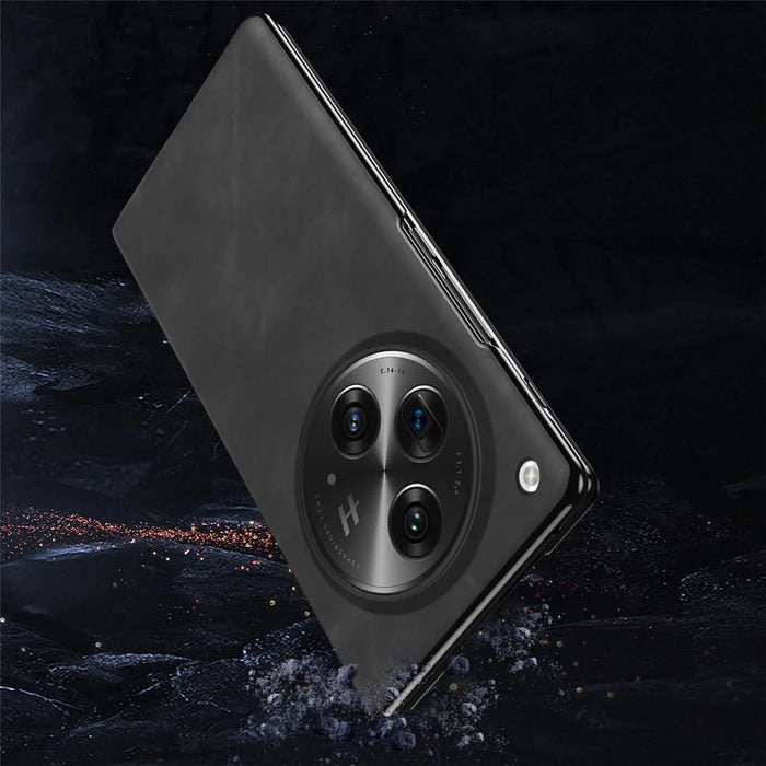 For OnePlus Open Folding Case Nappa Texture Stand Leather + PC Phone Cover - Black - 5