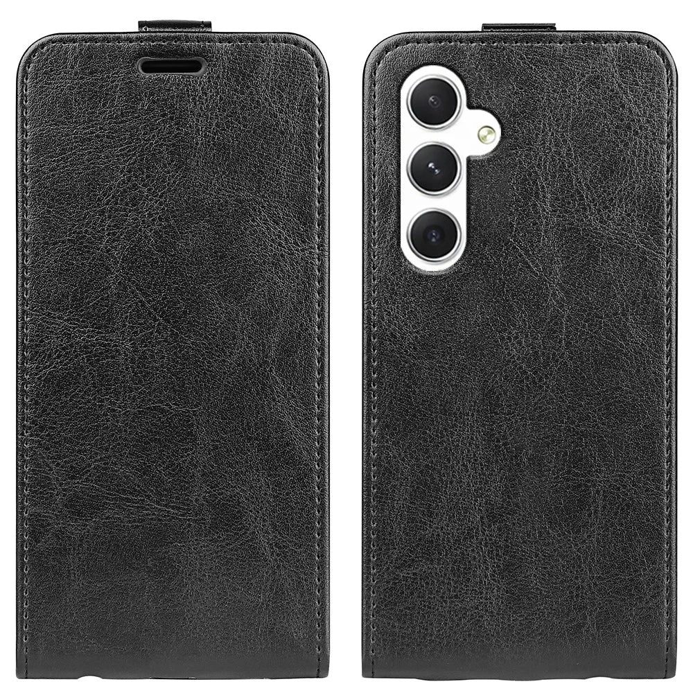 For Samsung Galaxy S24 Case Vertical Flip Leather Card Slot Phone Cover - Black - 1