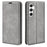 For Samsung Galaxy S24+ Case Skin-touch Leather Wallet Phone Cover - Grey - 1