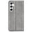 For Samsung Galaxy S24+ Case Skin-touch Leather Wallet Phone Cover - Grey - 6