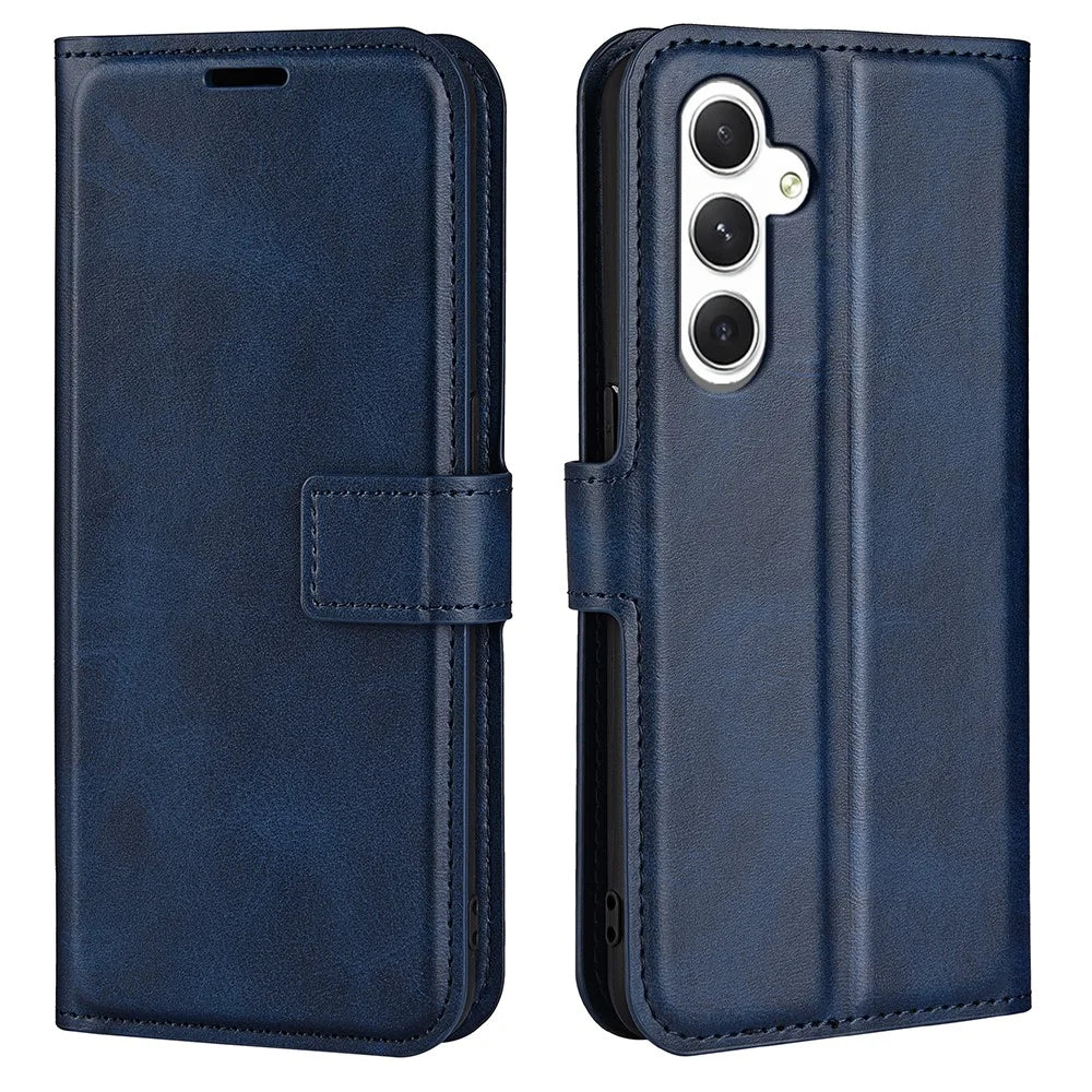 For Samsung Galaxy S24+ Case PU Leather Flip Stand Wallet Phone Cover - Blue - 1