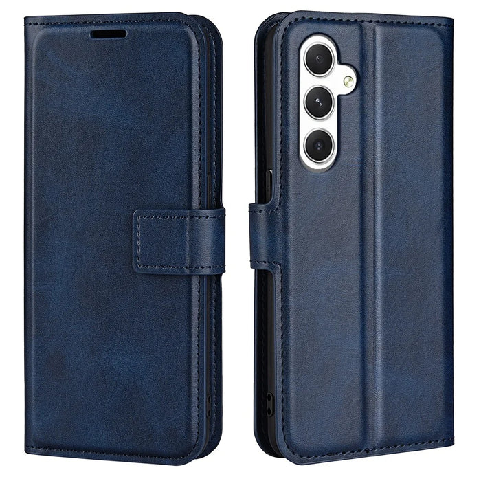 For Samsung Galaxy S24+ Case PU Leather Flip Stand Wallet Phone Cover - Blue - 1