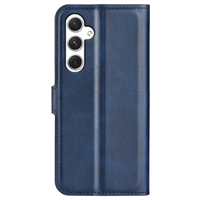 For Samsung Galaxy S24+ Case PU Leather Flip Stand Wallet Phone Cover - Blue - 6