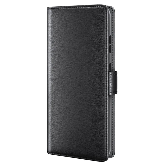 For Samsung Galaxy S24 Case Genuine Split Leather Phone Cover with Wallet Stand - Black - 6