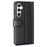 For Samsung Galaxy S24 Case Genuine Split Leather Phone Cover with Wallet Stand - Black - 7