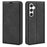 For Samsung Galaxy S24 Case Flip Wallet Skin-touch Phone Cover - Black - 1