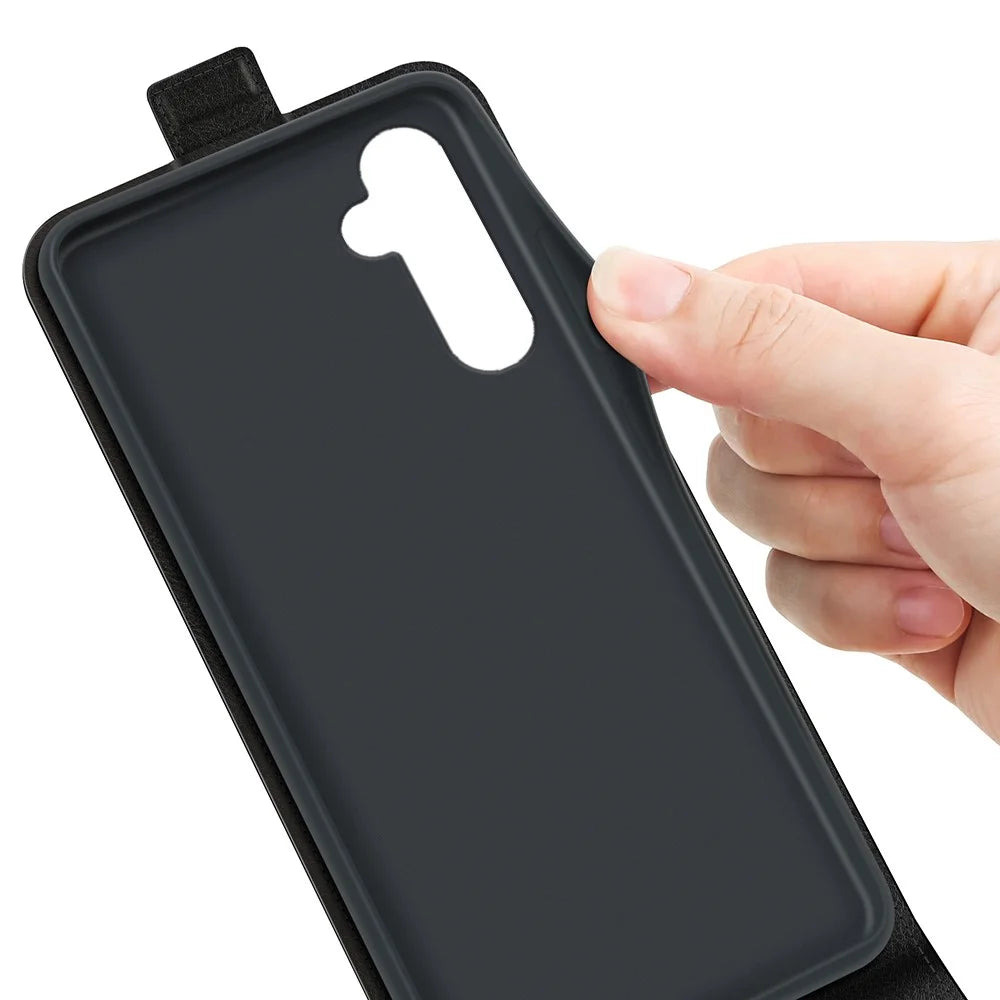 For Samsung Galaxy S24+ Case PU Leather Vertical Flip Phone Cover - Black - 3