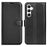 For Samsung Galaxy S24 Case Magnetic Closure Litchi Texture Leather Phone Cover - Black - 1