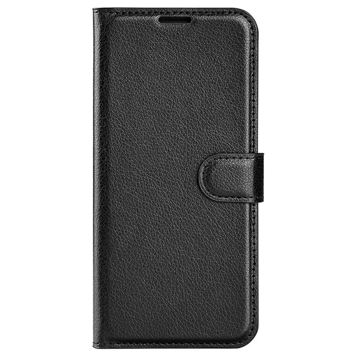For Samsung Galaxy S24 Case Magnetic Closure Litchi Texture Leather Phone Cover - Black - 7