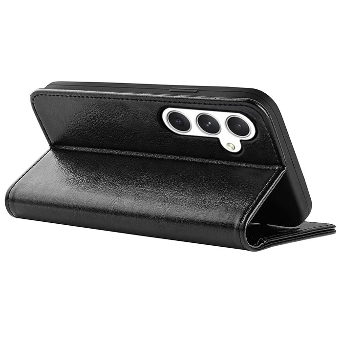 For Samsung Galaxy S24 Case Flip PU Leather Wallet Phone Cover - Black - 4