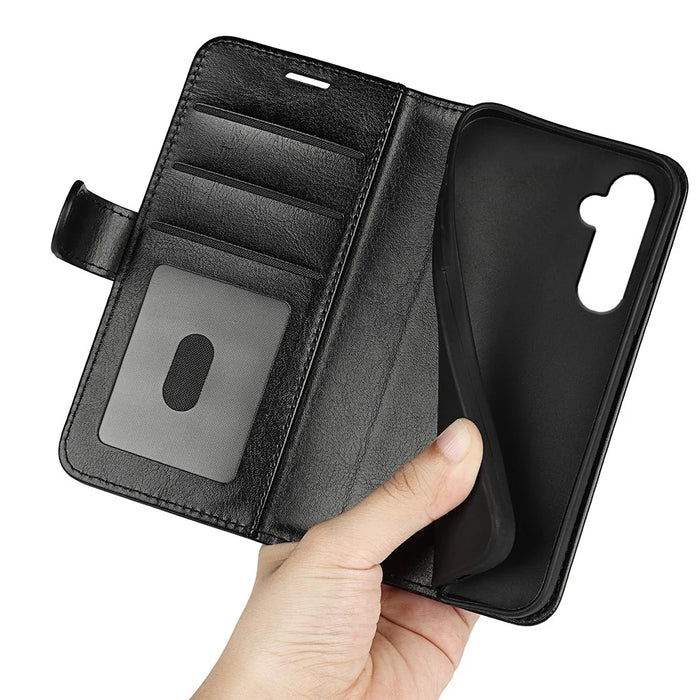 For Samsung Galaxy S24 Case Flip PU Leather Wallet Phone Cover - Black - 5