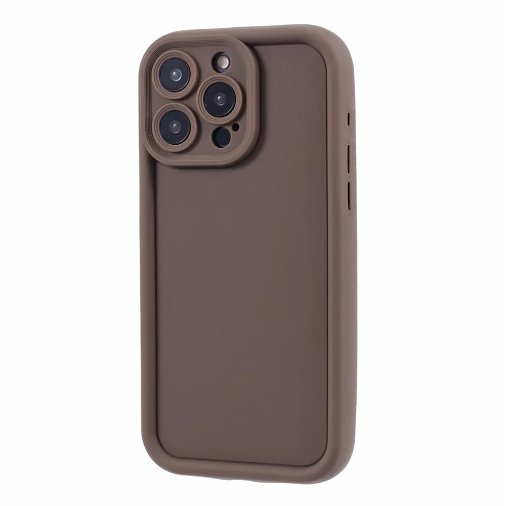 For iPhone 15 Pro Max TPU Case Camera Protection Matte Phone Cover - Light Brown - 1