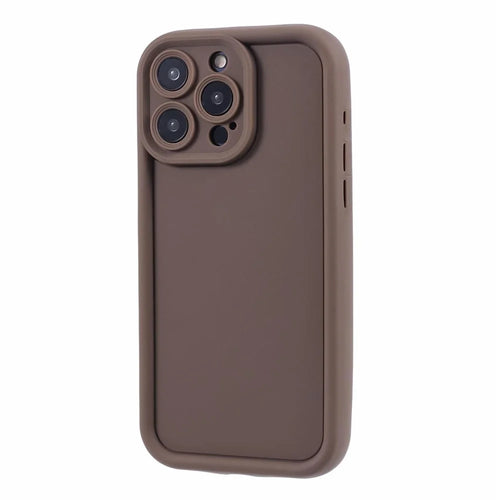 For iPhone 15 Pro Max TPU Case Camera Protection Matte Phone Cover - Light Brown - 1