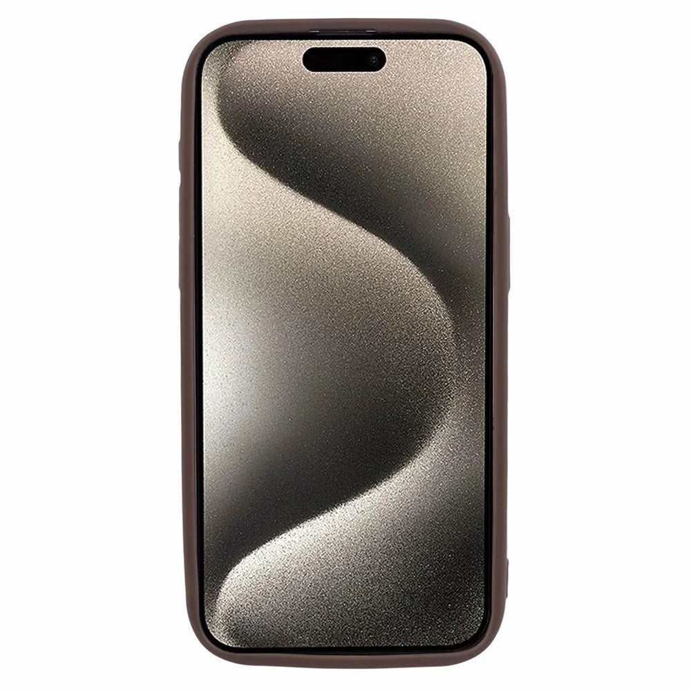 For iPhone 15 Pro Max TPU Case Camera Protection Matte Phone Cover - Light Brown - 2