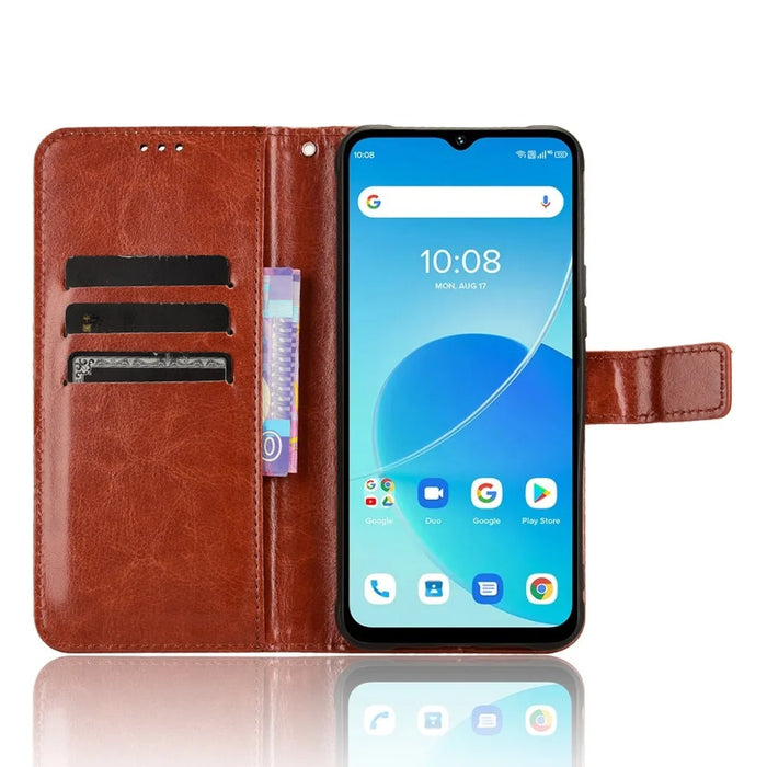 For Umidigi G5 / G5A Case Crazy Horse Texture Stand Flip Phone Cover - Brown - 2