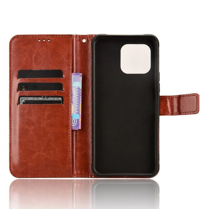 For Umidigi G5 / G5A Case Crazy Horse Texture Stand Flip Phone Cover - Brown - 4