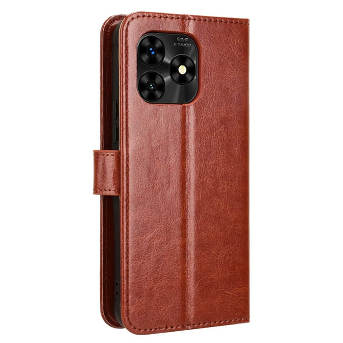 For Umidigi G5 / G5A Case Crazy Horse Texture Stand Flip Phone Cover - Brown - 5