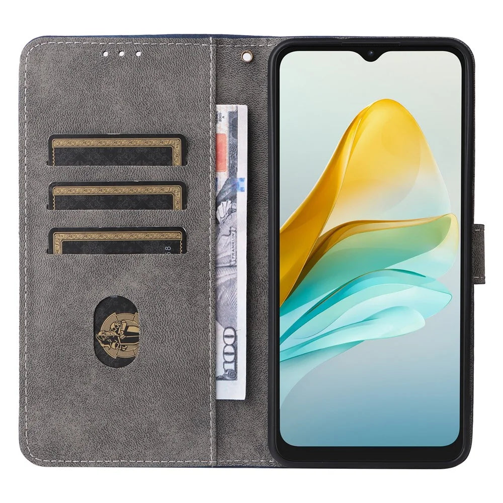 For ZTE Blade A53 Pro Case RFID Blocking Wallet Stand Cover with Strap - Black - 2