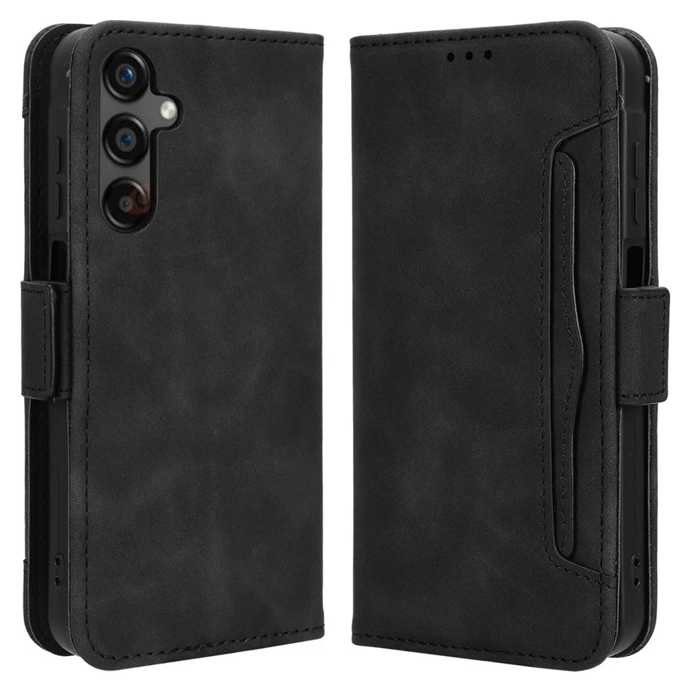 For Samsung Galaxy A25 5G (Global) (161.0 x 76.5 x 8.3mm) Cellphone Case Scratch-resistant Wallet Leather Stand Cover - Black - 1
