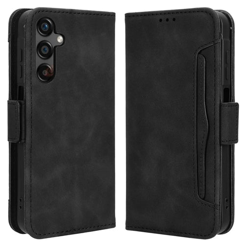 For Samsung Galaxy A25 5G (Global) (161.0 x 76.5 x 8.3mm) Cellphone Case Scratch-resistant Wallet Leather Stand Cover - Black - 1