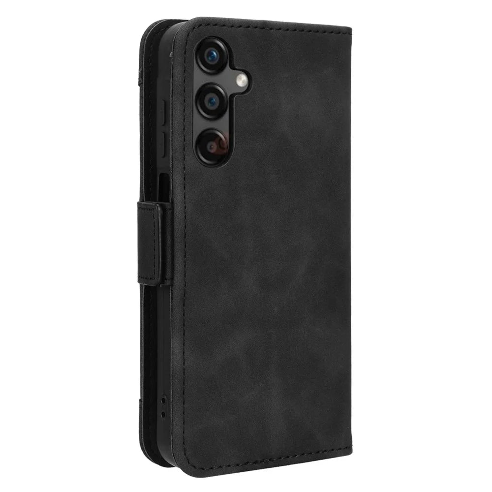 For Samsung Galaxy A25 5G (Global) (161.0 x 76.5 x 8.3mm) Cellphone Case Scratch-resistant Wallet Leather Stand Cover - Black - 7