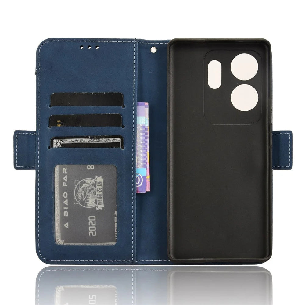 For Infinix Zero 30 4G X6731B Case Anti-Drop PU Leather Wallet Phone Cover with Multiple Card Slots - Blue - 5