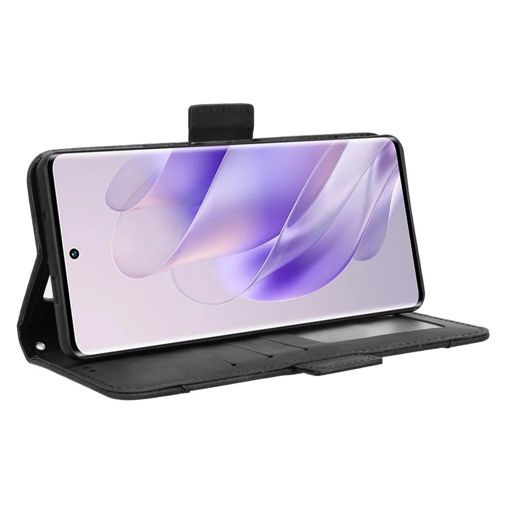 For Infinix Zero 30 5G X6731 Case Leather+TPU Scratch-Resistant Wallet Phone Cover - Black - 4