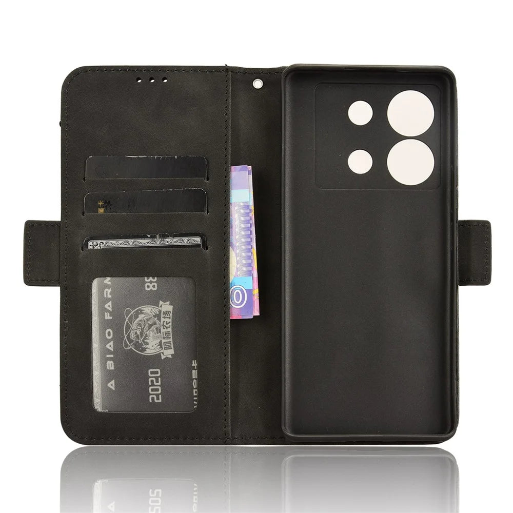 For Infinix Zero 30 5G X6731 Case Leather+TPU Scratch-Resistant Wallet Phone Cover - Black - 5