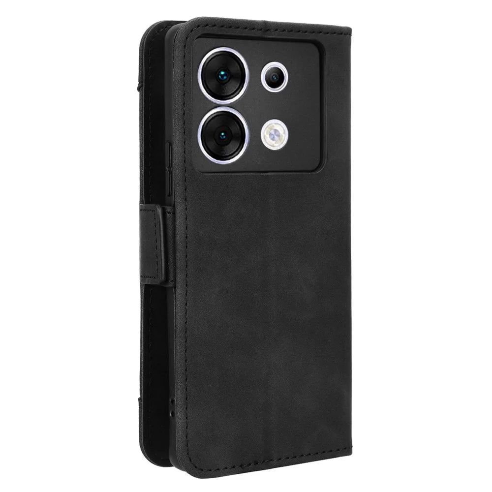 For Infinix Zero 30 5G X6731 Case Leather+TPU Scratch-Resistant Wallet Phone Cover - Black - 7