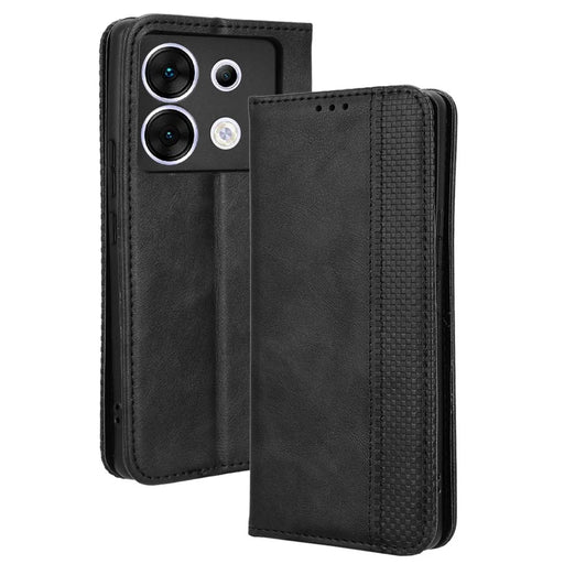 For Infinix Zero 30 5G Case Retro PU Leather Stand Wallet Cover - Black - 1