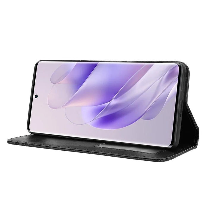 For Infinix Zero 30 5G Case Retro PU Leather Stand Wallet Cover - Black - 3