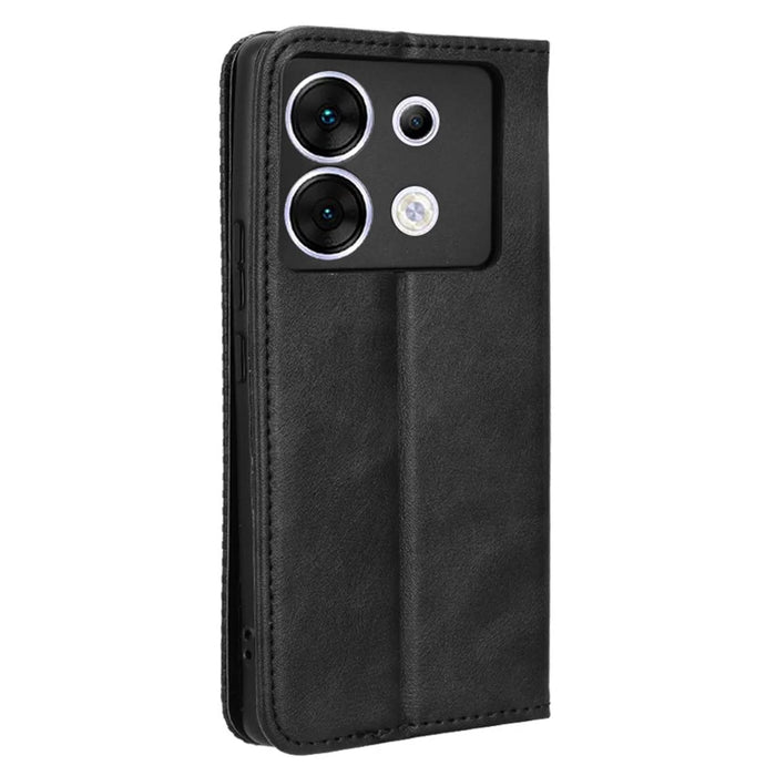 For Infinix Zero 30 5G Case Retro PU Leather Stand Wallet Cover - Black - 7