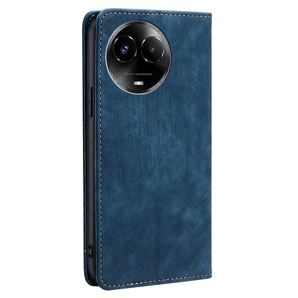 For Realme 11 5G (Global) / Realme 11x 5G Case RFID Blocking Leather Phone Cover - Blue - 7
