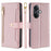 For OnePlus Nord CE3 5G Case PU Leather Wallet Stand Cellphone Cover with 2 Straps - Pink - 1