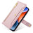 For OnePlus Nord CE3 5G Case PU Leather Wallet Stand Cellphone Cover with 2 Straps - Pink - 5