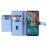 For Nokia C110 Case Zipper Leather Wallet Anti-Drop Phone Cover with Wrist Strap and Shoulder Strap - Blue - 2