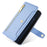 For Nokia C110 Case Zipper Leather Wallet Anti-Drop Phone Cover with Wrist Strap and Shoulder Strap - Blue - 5